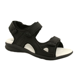 American Club Sportsandalen Ledereinsatz HL09 / 21 Schwarz