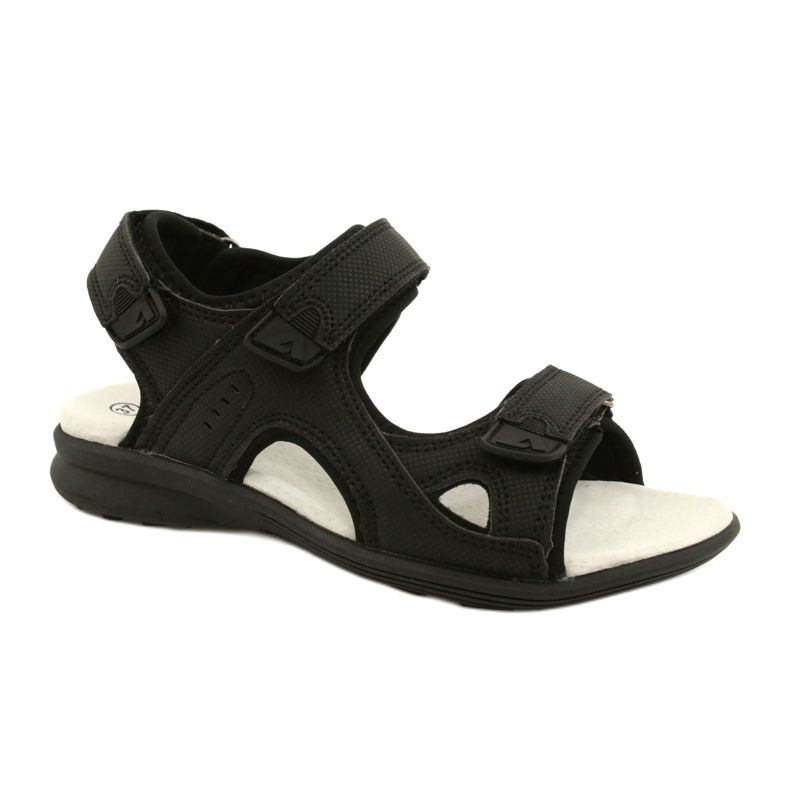 American Club Sportsandalen Ledereinsatz HL09 / 21 Schwarz