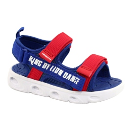 American Club Blaue Jungen Sandalen für Klettmutter amerikanische RL27/21 -Schaumstoffeinsatz