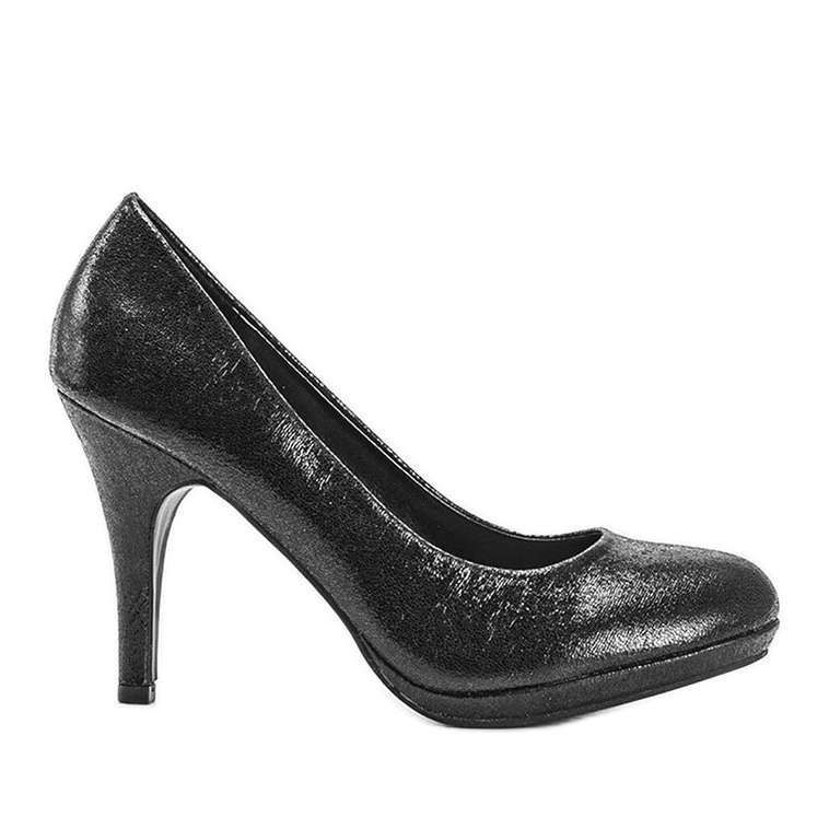 Schwarz glänzende Pumps auf der Arely-Plattform