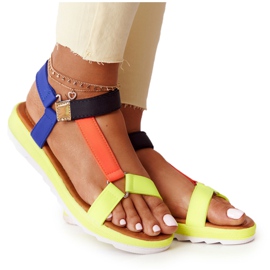 MSMG Damensandalen auf Gummisohle Bunt Stranger mehrfarbig