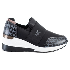 SHELOVET Schwarze Turnschuhe zum Hineinschlüpfen