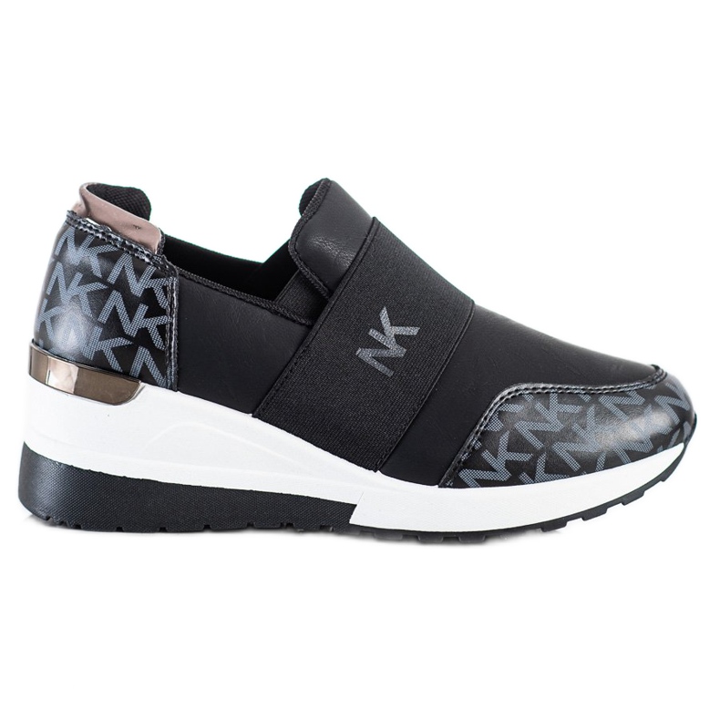 SHELOVET Schwarze Turnschuhe zum Hineinschlüpfen