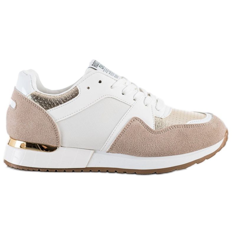 SHELOVET Stylische Sneaker in WEISS UND BEIGE weiß