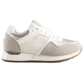 SHELOVET Stylische Sneaker in WEISS UND GRAU weiß