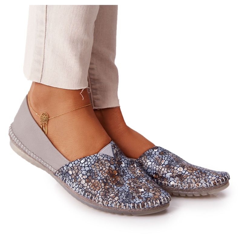 Damen Lederballerinas Maciejka 01930-86 Ashen mehrfarbig