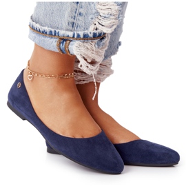 Wildlederballerinas Sergio Leone BL622 Marineblau