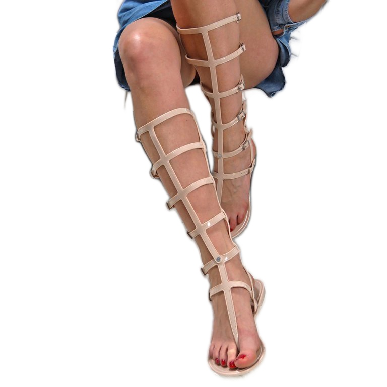 Lu Boo Beige Sandalen High Romans Japanese Harona