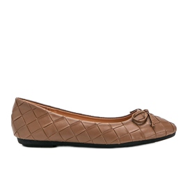 Kaiden beige geflochtene Ballerinas