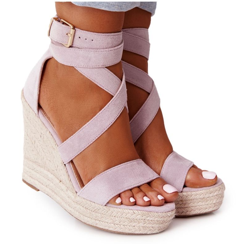 MSMG Keilsandalen mit geflochtenem Violett Lanzarote