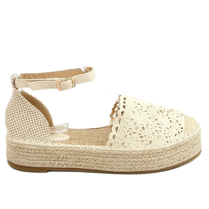 Beige Spitze Espadrilles 888-85 Beige