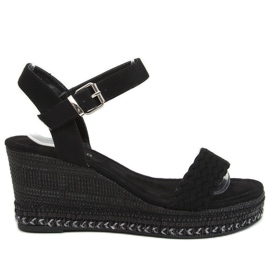 Schwarz LL-31 Schwarze Keilsandalen