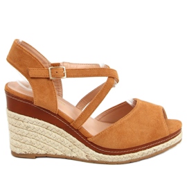 Camel FG19 Camel Espadrilles mit offener Zehenpartie braun
