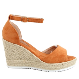 Sandalen Espadrilles auf Keilabsatz camel 888-89 Camel braun