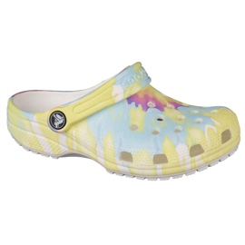Crocs Classic Tie-Dye Graphic K Clog Jr 205451-94S mehrfarbig gelb