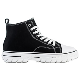 SHELOVET Schwarze hohe Sneakers