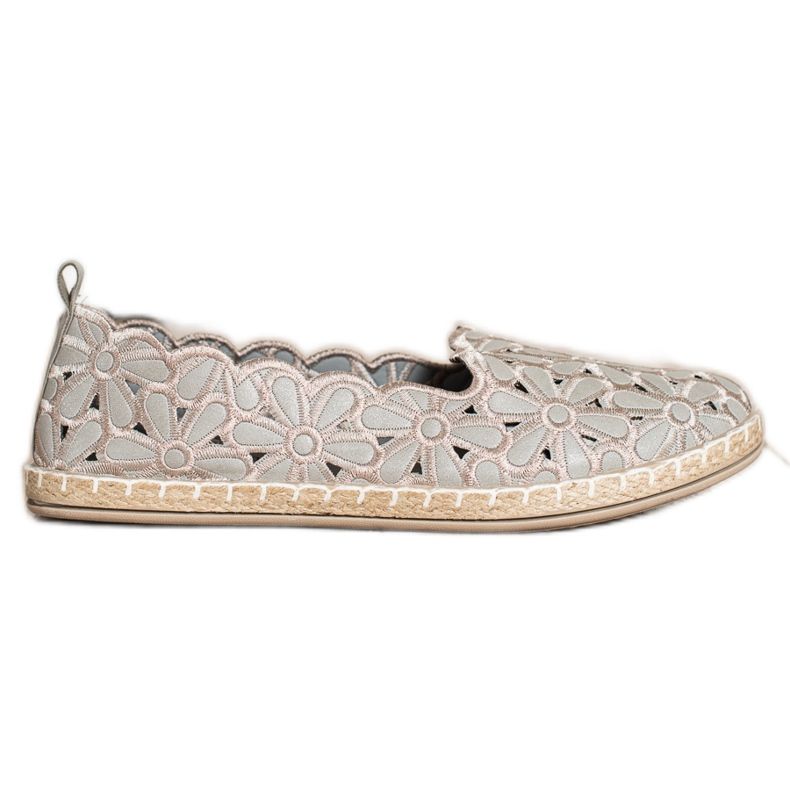 SHELOVET Espadrilles mit Blumenmuster beige