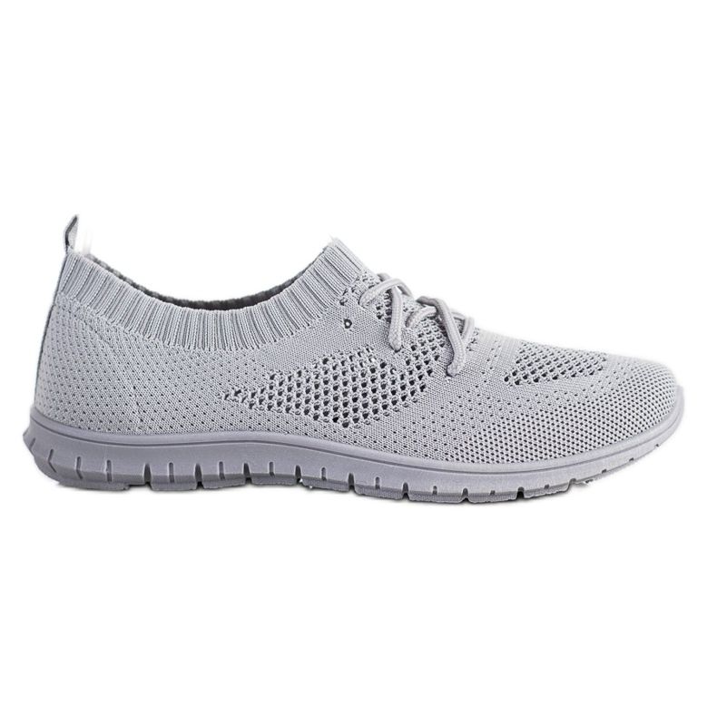 SHELOVET Graue Sneakers mit Lochmuster