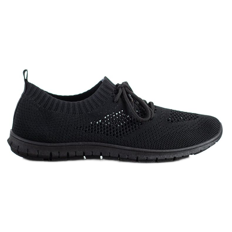 SHELOVET Schwarze Sneakers mit Lochmuster