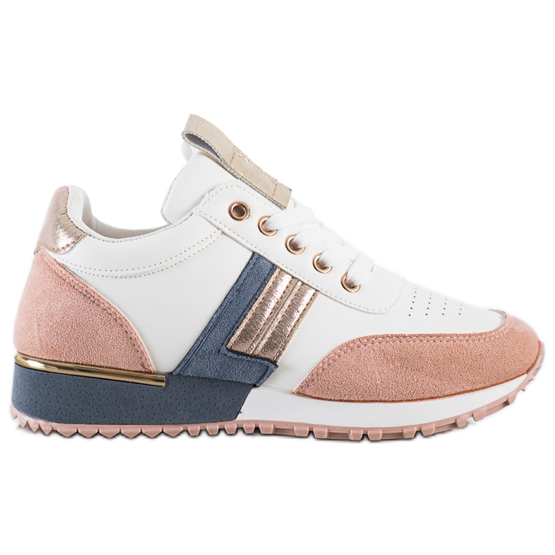 SHELOVET Sneakers mit Wildledereinsatz weiß mehrfarbig