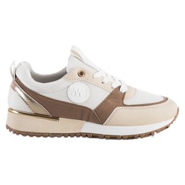 SHELOVET Modische Sneaker in WEISS UND BEIGE weiß