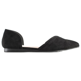 Goodin Ballerinas aus Wildleder mit Cut-Out schwarz