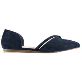 Goodin Ballerinas aus Wildleder mit Cut-Out marineblau