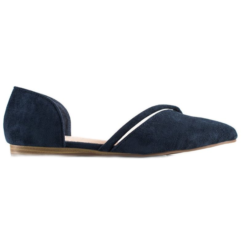 Goodin Ballerinas aus Wildleder mit Cut-Out navy blau