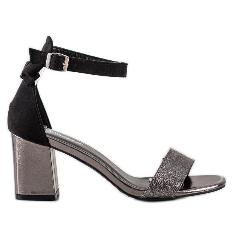 Sandalen mit Schleife VINCEZA schwarz grau