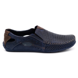 Mario Pala Herrenschuhe Mokassins 901 Sommer marineblau Körnung braun
