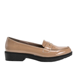 Beige lackierte Sis-Loafer