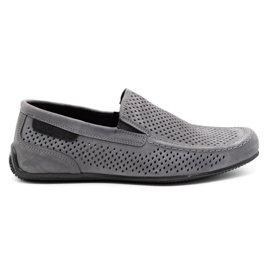 Polbut Herren Leder Slipper 2105P grau