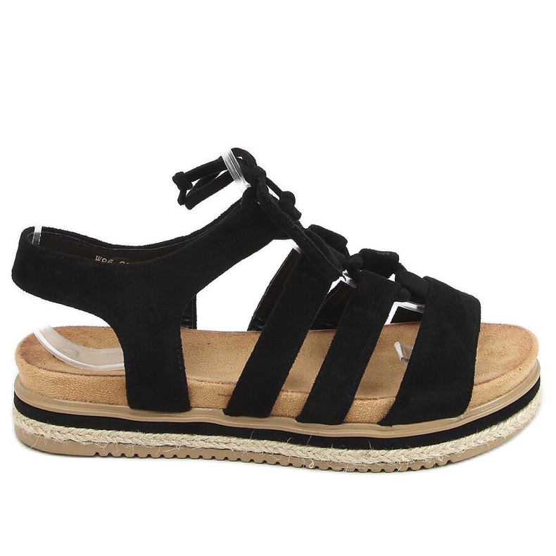 Schwarz W86 Schwarze Espadrilles-Sandalen