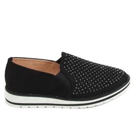 Schwarze durchbrochene Schuhe 918-15 Schwarz