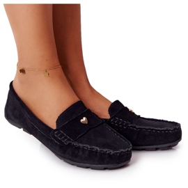 S.Barski Damen Wildleder Loafer von S. Bararski Black schwarz