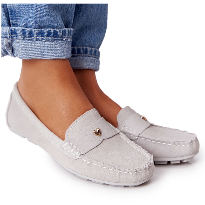 S.Barski Damen Wildleder Loafer S. Barski Grau