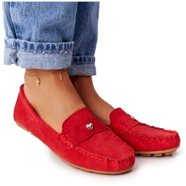 S.Barski Damen Wildleder-Loafer von S. Bararski Red rot