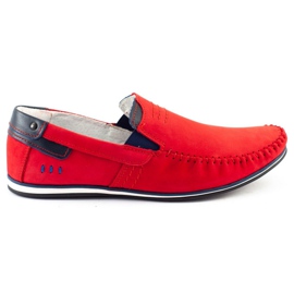 KOMODO Herren Leder Loafer 876 rot navy blau