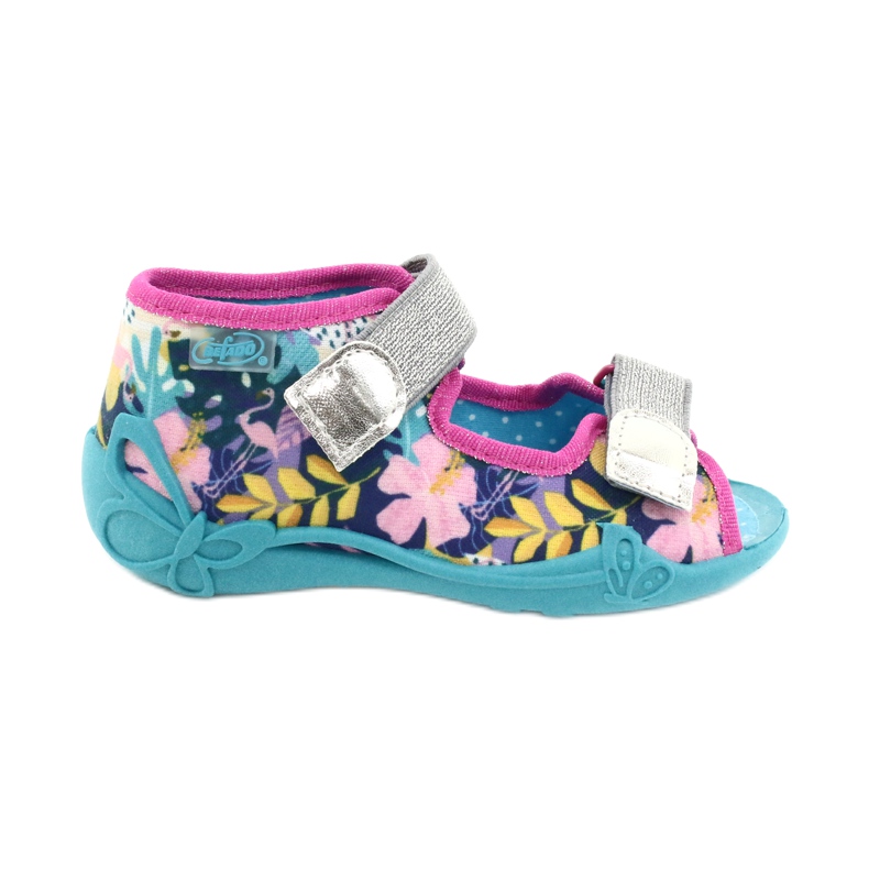 Befado Kinderschuhe 242P098 blau rosa silber- mehrfarbig