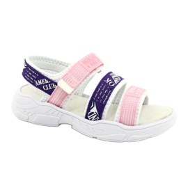 American Club Sportsandalen Lederinnensohle RL29/21 Rosa und Lila