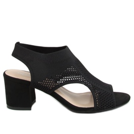 Schwarz 8044 Schwarze Sandalen mit hohen Absätzen