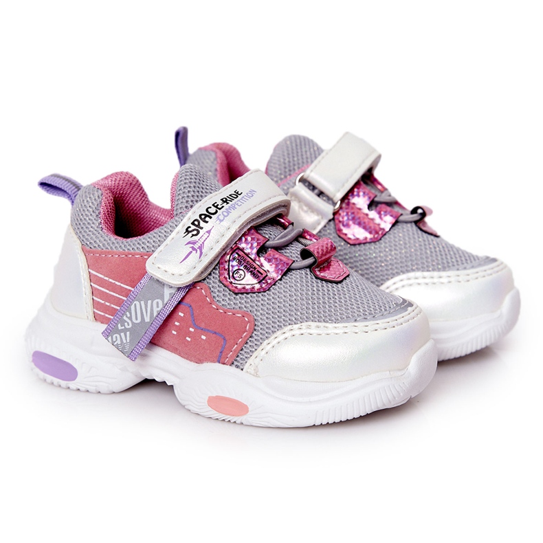 Kinder Sportschuhe Sneakers Weiß und Rosa Space Ride grau mehrfarbig