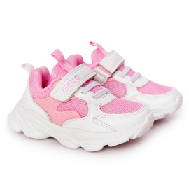 Kinder Sportschuhe Sneakers Weiß und Rosa Zucker