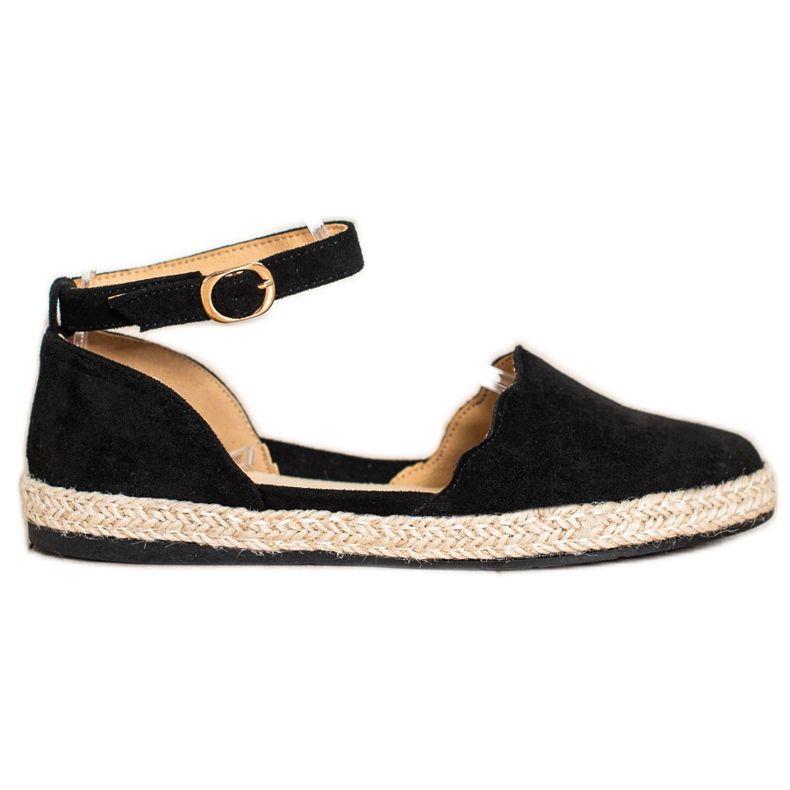 S. BARSKI Schwarze Espadrilles mit Schnalle S.BARSKI