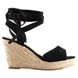 Sabatina Gebundene Sandalen auf Keil schwarz