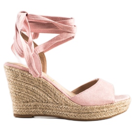 Sabatina Gebundene Sandalen auf Keil rosa