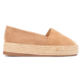 SHELOVET Espadrilles auf der Plattform beige