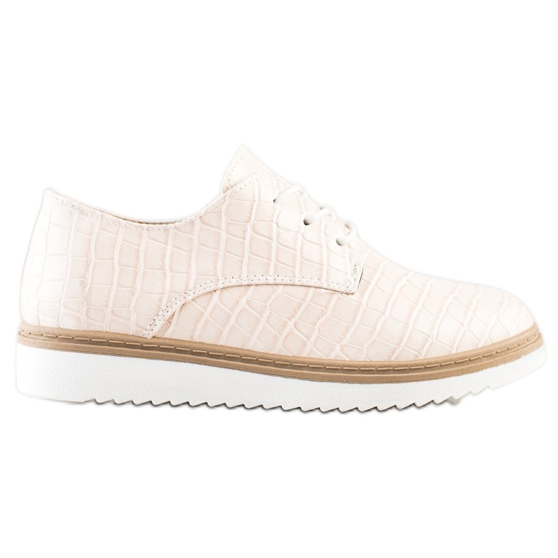 SHELOVET Beige Schuhe mit Schlangenmuster