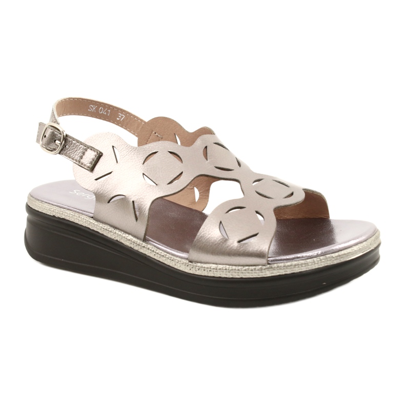 Silberne Sandalen für Damen Sergio Leone SK041 silber-
