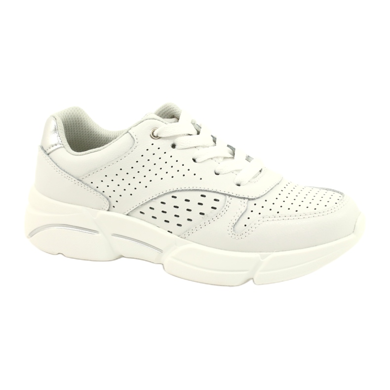 Weiße Damen-Sportschuhe aus Leder FILIPPO DP2156/21 WH